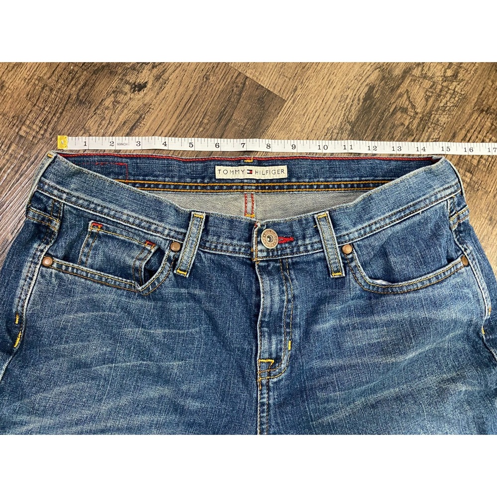 Tommy Hilfiger Blue Women's Classic Straight Fit Distressed Casal Jeans Size 10 - Picture 2 of 9